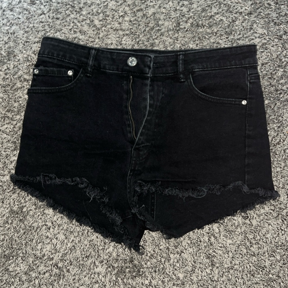 Black jean shorts